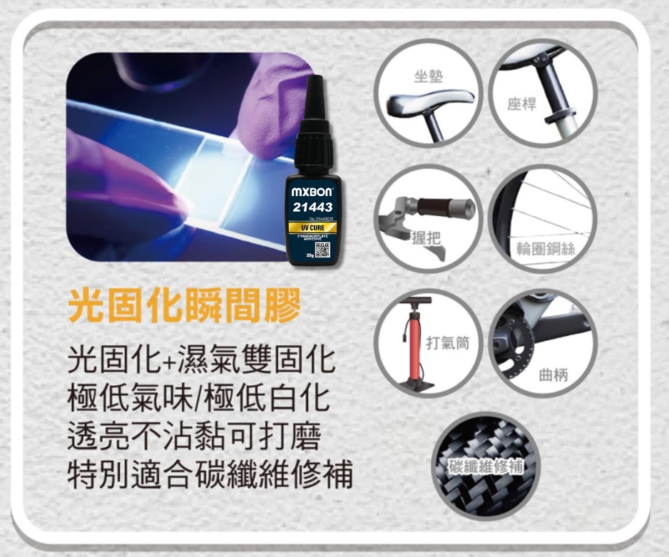 MXBON光固化瞬間膠 應用推薦